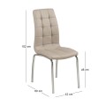 MELVA Chair Chrome, PU Cappuccino