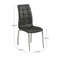 MELVA Chair Chrome, PU Black