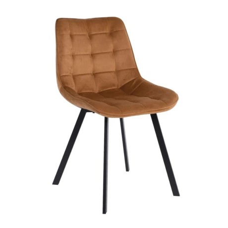 Καρέκλα τραπεζαρίας Myriam K ύφασμα velure χρώμα camel 50x56x83εκ.