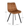 Καρέκλα τραπεζαρίας Myriam K ύφασμα velure χρώμα camel 50x56x83εκ.