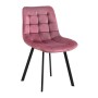 MYRIAM Chair K/D Metal Black/Fabric Velure Dirty Pink