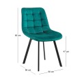 Καρέκλα τραπεζαρίας Myriam K ύφασμα velure χρώμα forest green 50x56x83εκ.