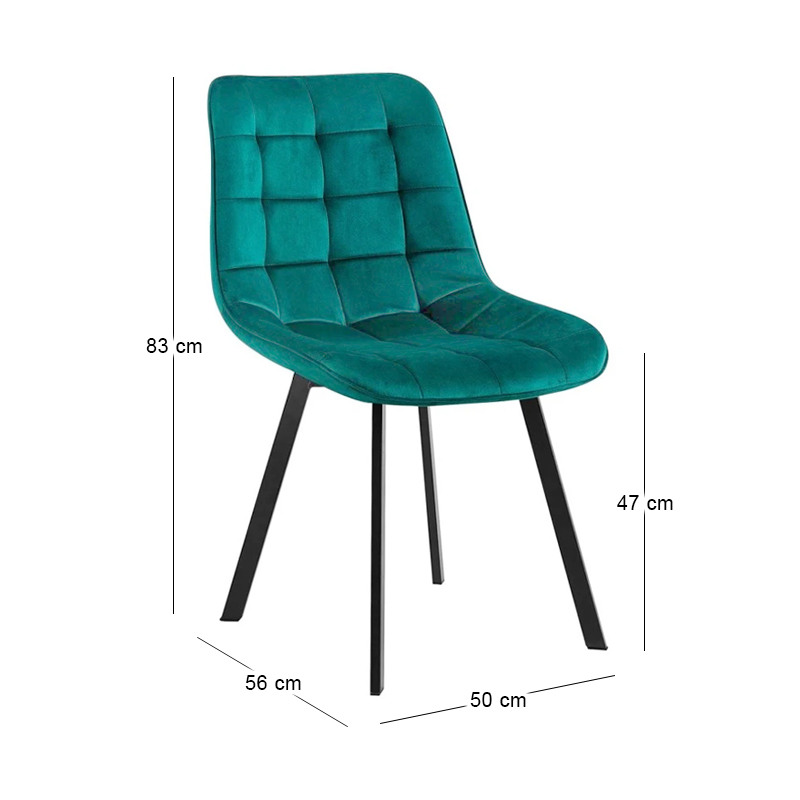 Καρέκλα τραπεζαρίας Myriam K ύφασμα velure χρώμα forest green 50x56x83εκ.