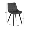 MYRIAM Chair K/D Metal Black/Fabric Velure Black