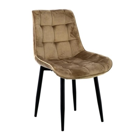 Καρέκλα τραπεζαρίας Myriam R ύφασμα velure χρώμα cappuccino 53x60x85εκ.