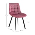 Καρέκλα τραπεζαρίας Myriam ύφασμα velure χρώμα dirty pink 50x56x83εκ.