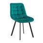 MYRIAM Chair Metal Black/Fabric Velure Forest Green