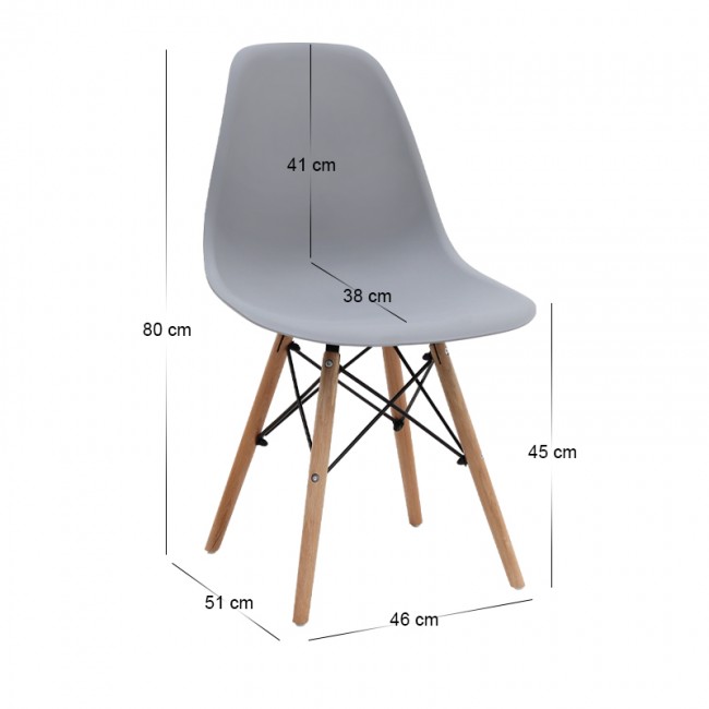 Nova Megapap PP dining chair in grey color 46x51x80cm.