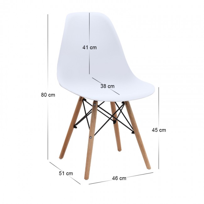 Nova Megapap PP dining chair in white color 46x51x80cm.