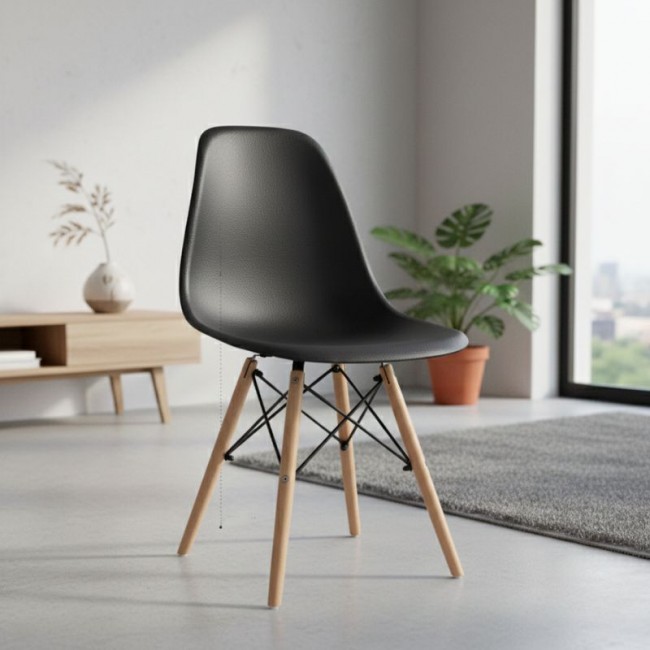 Nova Megapap PP dining chair in black color 46x51x80cm.