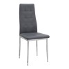 Rosa Megapap PU Leather dining chair in grey color with chrome metal leg 41x48x98cm.