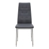 Rosa Megapap PU Leather dining chair in grey color with chrome metal leg 41x48x98cm.