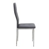 Rosa Megapap PU Leather dining chair in grey color with chrome metal leg 41x48x98cm.
