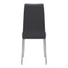 Rosa Megapap PU Leather dining chair in grey color with chrome metal leg 41x48x98cm.
