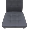 Rosa Megapap PU Leather dining chair in grey color with chrome metal leg 41x48x98cm.
