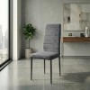 Rosa Megapap fabric dining chair in grey color with black metal leg 41x51x96cm.