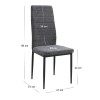 Rosa Megapap fabric dining chair in grey color with black metal leg 41x51x96cm.