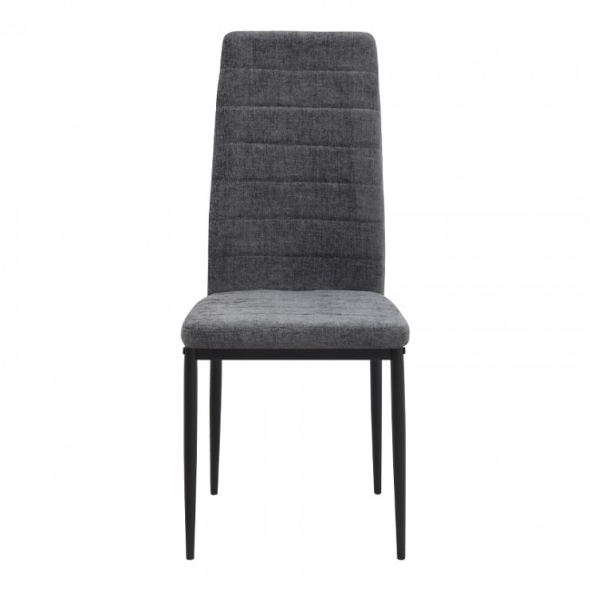 Rosa Megapap fabric dining chair in grey color with black metal leg 41x51x96cm.