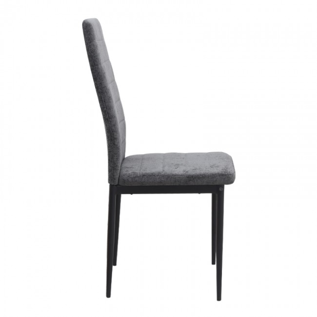 Rosa Megapap fabric dining chair in grey color with black metal leg 41x51x96cm.