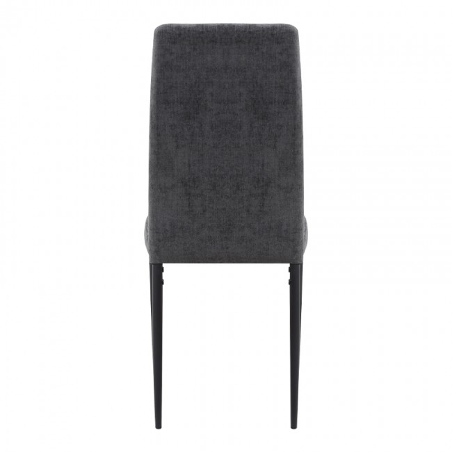 Rosa Megapap fabric dining chair in grey color with black metal leg 41x51x96cm.