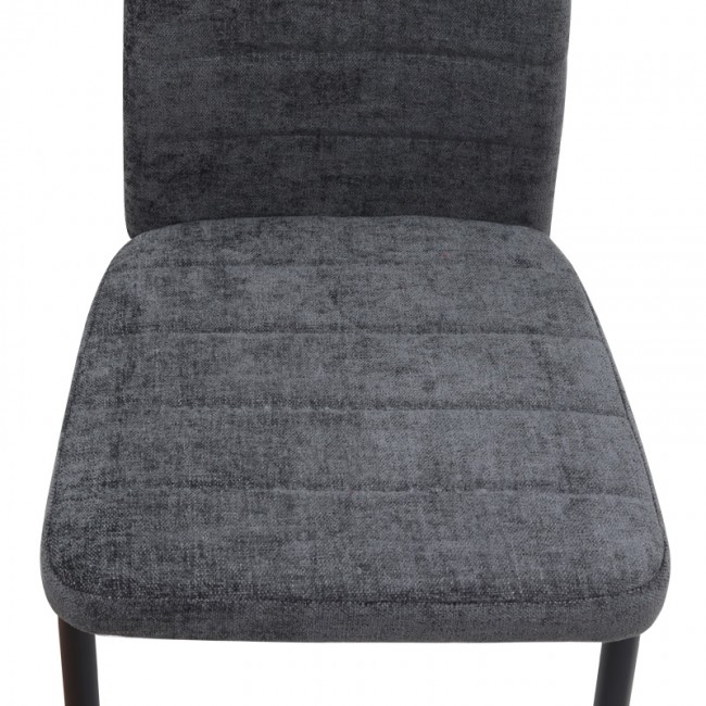 Rosa Megapap fabric dining chair in grey color with black metal leg 41x51x96cm.