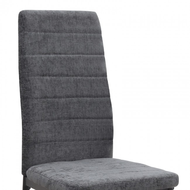 Rosa Megapap fabric dining chair in grey color with black metal leg 41x51x96cm.