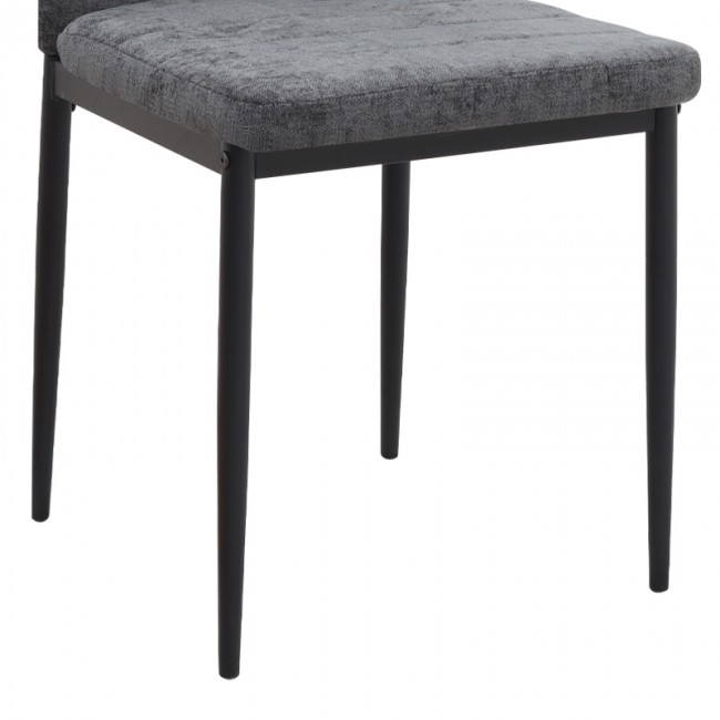 Rosa Megapap fabric dining chair in grey color with black metal leg 41x51x96cm.