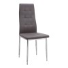Rosa Megapap PU Leather dining chair in brown color with chrome metal leg 41x48x98cm.