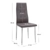 Rosa Megapap PU Leather dining chair in brown color with chrome metal leg 41x48x98cm.