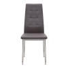 Rosa Megapap PU Leather dining chair in brown color with chrome metal leg 41x48x98cm.