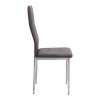Rosa Megapap PU Leather dining chair in brown color with chrome metal leg 41x48x98cm.