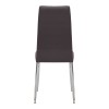 Rosa Megapap PU Leather dining chair in brown color with chrome metal leg 41x48x98cm.
