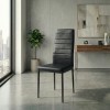 Rosa Megapap PU Leather dining chair in black color with black metal leg 40x52x96cm.