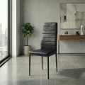 Rosa Megapap PU Leather dining chair in black color with black metal leg 40x52x96cm.
