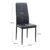 Rosa Megapap PU Leather dining chair in black color with black metal leg 40x52x96cm.