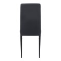 Rosa Megapap PU Leather dining chair in black color with black metal leg 40x52x96cm.