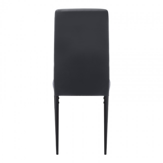 Rosa Megapap PU Leather dining chair in black color with black metal leg 40x52x96cm.