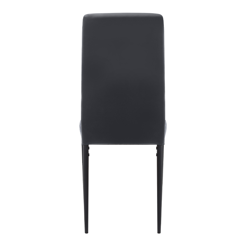 Rosa Megapap PU Leather dining chair in black color with black metal leg 40x52x96cm.