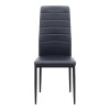 Rosa Megapap PU Leather dining chair in black color with black metal leg 40x52x96cm.