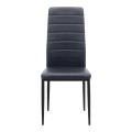 Rosa Megapap PU Leather dining chair in black color with black metal leg 40x52x96cm.