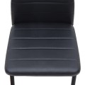 Rosa Megapap PU Leather dining chair in black color with black metal leg 40x52x96cm.