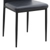 Rosa Megapap PU Leather dining chair in black color with black metal leg 40x52x96cm.