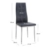 Rosa Megapap PU Leather dining chair in black color with chrome metal leg 41x48x98cm.