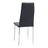 Rosa Megapap PU Leather dining chair in black color with chrome metal leg 41x48x98cm.