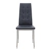 Rosa Megapap PU Leather dining chair in black color with chrome metal leg 41x48x98cm.