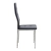 Rosa Megapap PU Leather dining chair in black color with chrome metal leg 41x48x98cm.