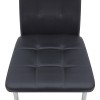 Rosa Megapap PU Leather dining chair in black color with chrome metal leg 41x48x98cm.