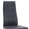 Rosa Megapap PU Leather dining chair in black color with chrome metal leg 41x48x98cm.