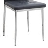 Rosa Megapap PU Leather dining chair in black color with chrome metal leg 41x48x98cm.