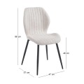 TANGO Chair Metal Black/Fabric Beige